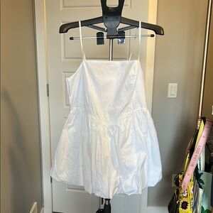 Elegant White Women’s balloon mini  Dress